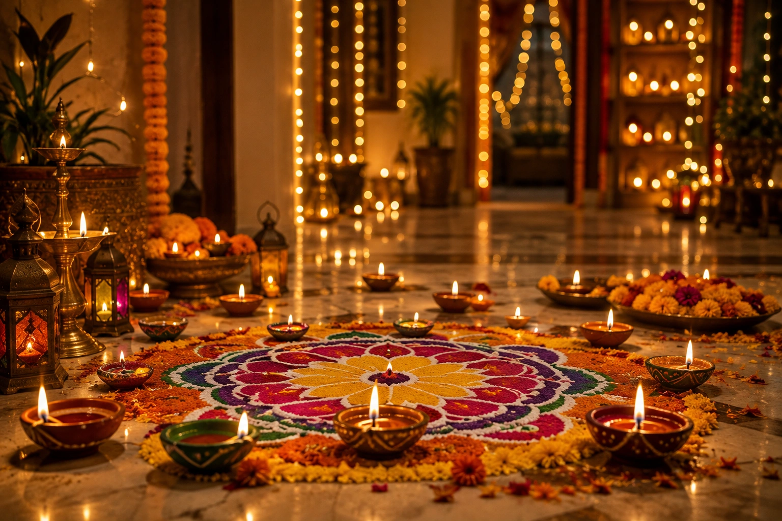 Diwali diya and festival lights